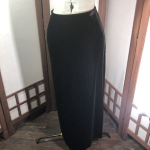 Liz Claiborne Lizsport sz 14 Black Velvet Maxi Pencil Skirt/ Back Slit /Party